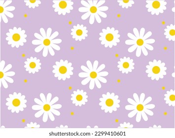 Daisy Seamless Pattern Pink Wallpaper For  Paper Printing Fabric Design