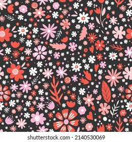 Daisy Seamless Vector Pattern Repeat 