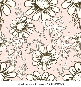 daisy seamless vector pattern for textile design and wallpapers. floral seamless background vector. 