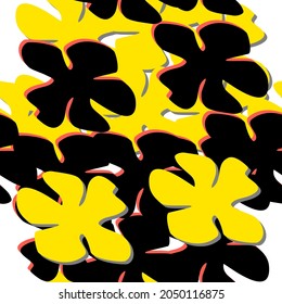 daisy silhouette flower vector seamless pattern