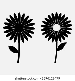 daisy silhouette vector art illustrator