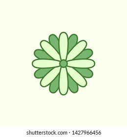 daisy with simple color element icon