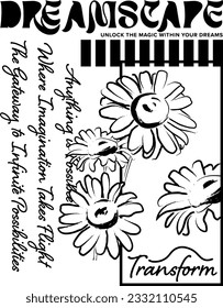 daisy with slogans Vector design for t-shirt graphics, banner, fashion prints, slogan tees, stickers, flyer, posters and other creative uses