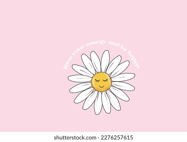 daisy smile vector hand drawn design vector