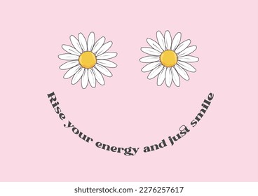 daisy smilevector hand drawn design vector