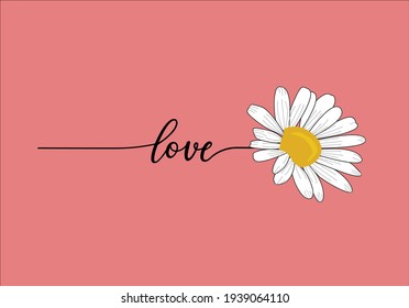 daisy lettering vector de eslogan positivo