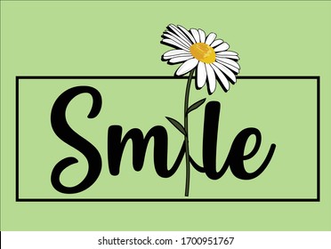 daisy sunny smile lettering design hand drawn  decorative fashion style trend spring summer print pattern positive quote fashion trend style  Inspirational .Modern Calligraphy