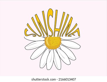 daisy sunshine vector hand drawn design