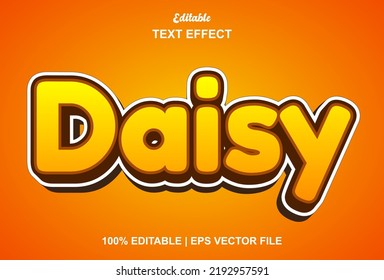 daisy text effect with orange color and editable.
