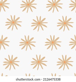 Daisy textile pattern. Chamomile seamless vector pattern design. Fabric seamless print
