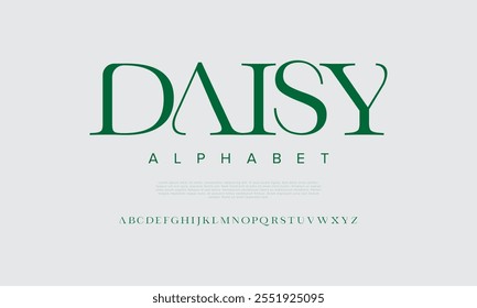 Daisy tipografia beleza moda elegante minimalista serif italic fontes decorativo casamento vintage retro logos. Logotipo de fonte de luxo mínimo alfabeto. Ilustração vetorial