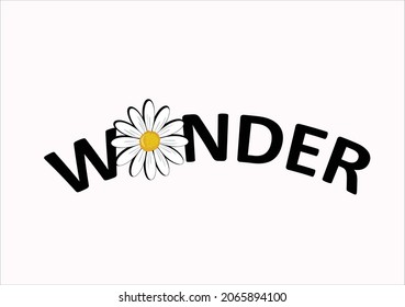 daisy typography vector art design hand drawn