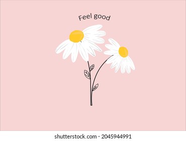 daisy vector art hand drawn design 