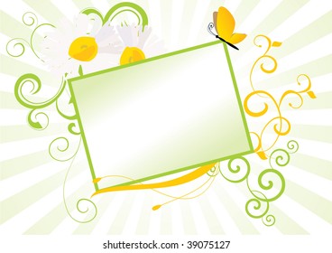 daisy vector banner green and ornament