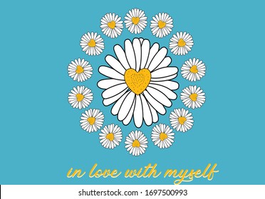 daisy vector lettering design hand drawn positive quote  Inspirational .Modern Calligraphy