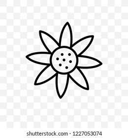 Daisy vector linear icon isolated on transparent background, Daisy transparency concept can be used for web and mobile