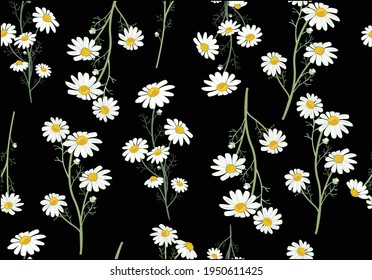 daisy vector pattern art design hand drawn