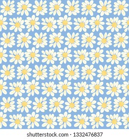 Daisy vector pattern background cute floral spring summer illustration texture