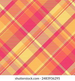 Daisy Vector a cuadros de verificación, patrón de costura de tela textil. Tartán de fondo de textura sin fisuras a nivel mundial en paleta de colores rojo y ámbar.