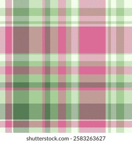 Daisy vector tartan texture, scrap background plaid check. Customize textile seamless pattern fabric in light and pale violet red colors.