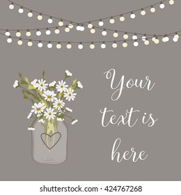 Daisy Wedding Invitation / Mason Jar / Flower