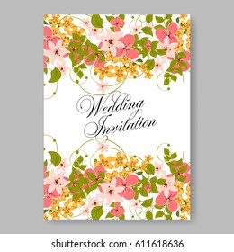 Daisy wedding invitation template