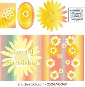 Daisy Yellow Gold white flowers for hang tag card seamless background backdrop paper for cute pure sweet cheerful friendship of loved one friends couple family colleague illustration artwork vector