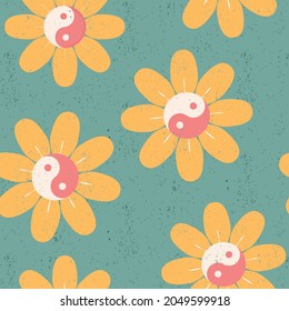 Daisy Yin Yang Fun Funky Flower Repeat Seamless Pattern Phone Case Planner Wallpaper 