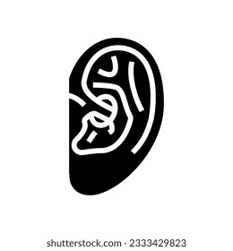 daith piercing earring glyph icon vector. daith piercing earring sign. isolated symbol illustration