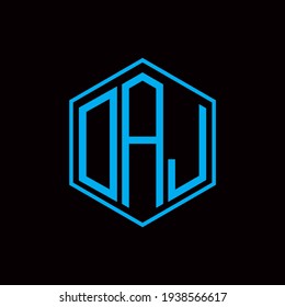 DAJ polygon letter icon design on BLACK background.Creative letter DAJ - D A J logo design.
DAJ initials Polygon Logo design.
