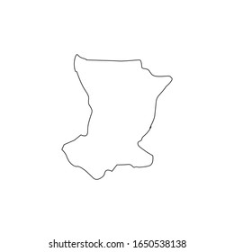 dajabon region map in country of dominican republic