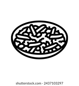 dak galbi korean cuisine line icon vector. dak galbi korean cuisine sign. isolated contour symbol black illustration