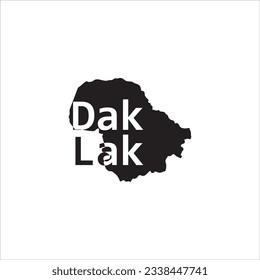 Dak Lak map and black letter design on white background