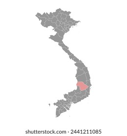 Mapa de la provincia de Dak Lak, división administrativa de Vietnam. Ilustración vectorial.