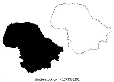 Dak Lak Province (Socialist Republic of Vietnam, Subdivisions of Vietnam) map vector illustration, scribble sketch Tinh Dac Nong map