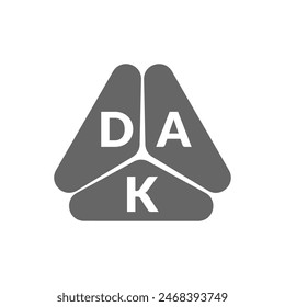 DAK letter logo design on white background. Creative  modern DAK letter logo design. Vector design.
Letters DAK, DAK logo  vector template.