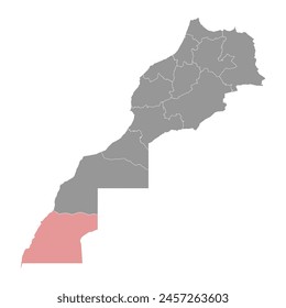 Dakhla Oued Ed Dahab map, administrative division of Morocco. Vector illustration.