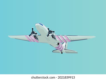Dakota airplane used in WW2 for transportation. Pink edition.