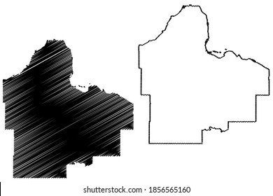 Dakota County,  Minnesota (U.S. county, United States of America, USA, U.S., US) map vector illustration, scribble sketch Dakota map