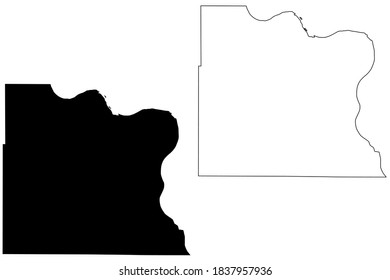 Dakota County, Nebraska (U.S. county, United States of America, USA, U.S., US) map vector illustration, scribble sketch Dakota map