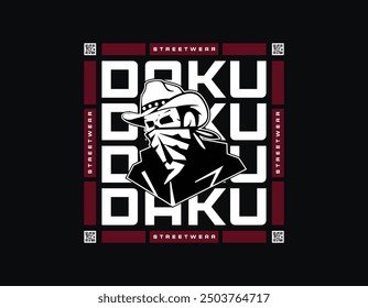 Daku concept t shirt design, urban streetwear template for t shirt, hoodie, poster and more