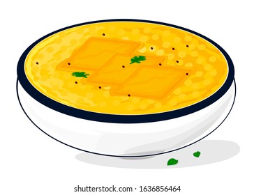 Dal Dhokli Indian Food Vector