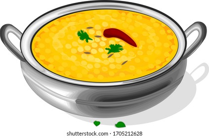 Dal Fry Curry Indian Food Vector