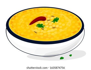 Dal Fry Indian Food Vector