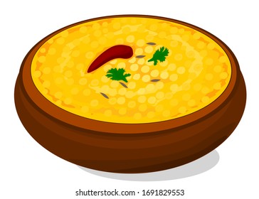 Dal Fry Indian Food Vector