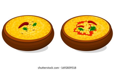 Dal fry,Dal tadka Indian Food Vector