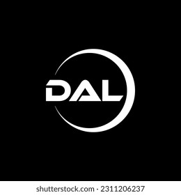 Logo-Design für DAL-Buchstaben in Abbildung. Vektorlogo, kalligraphische Designs für Logo, Poster, Einladung, etc.
