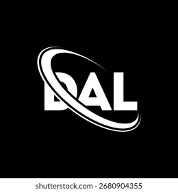 DAL logo. DAL letter. DAL letter logo design. Intitials DAL logo linked with circle and uppercase monogram logo. DAL-typography for technology, business and real estate brand.