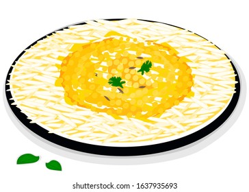 Dal Rice or Dal Chawal indian Food Vector