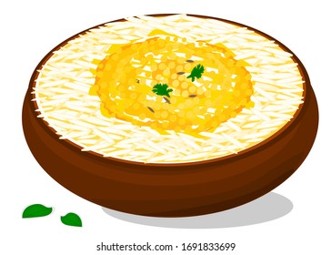 Dal Rice or Dal Chawal indian Food Vector